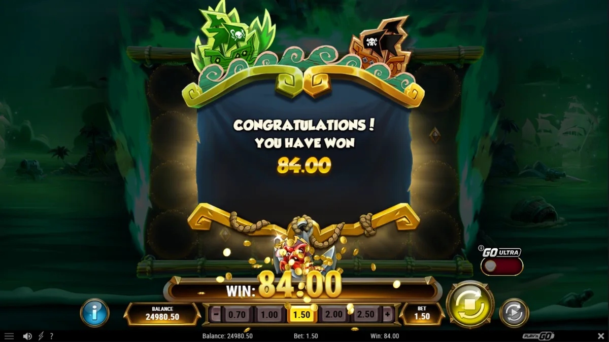 Tampilan visual slot Crabby’s Gold 2 dengan tema bajak laut dan harta karun