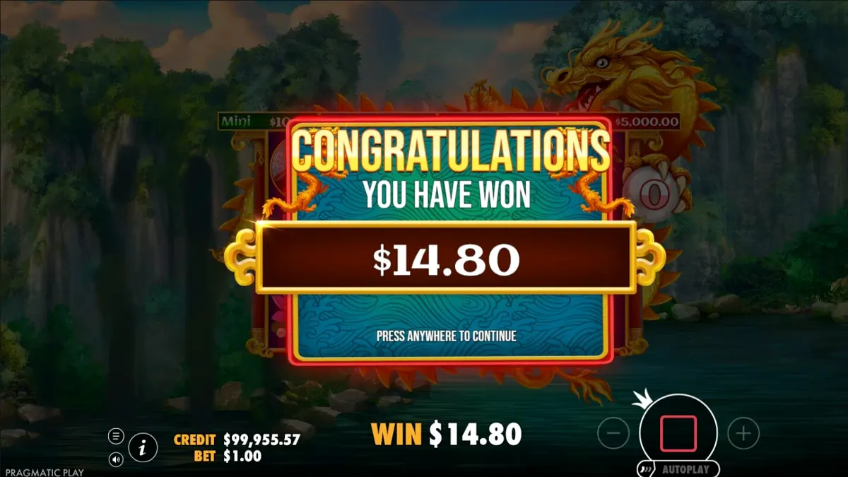 Pemandangan visual slot Dragon’s Gate Bonus Choice dengan naga dan pegunungan mistis